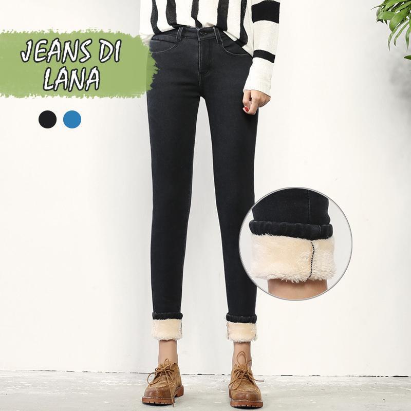 Jeans skinny foderati in lana