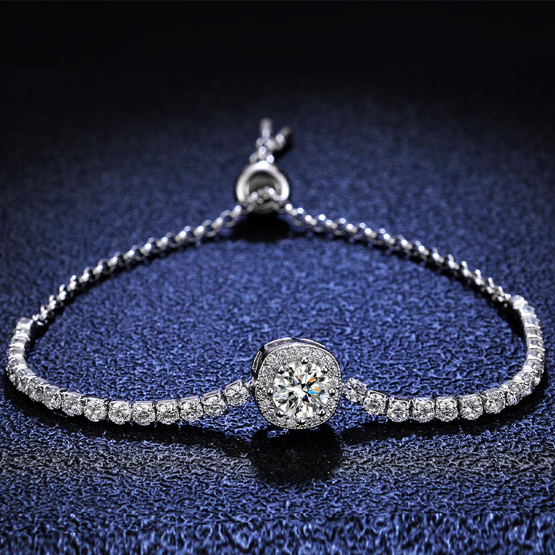 Bracciale in argento 925 con moissanite