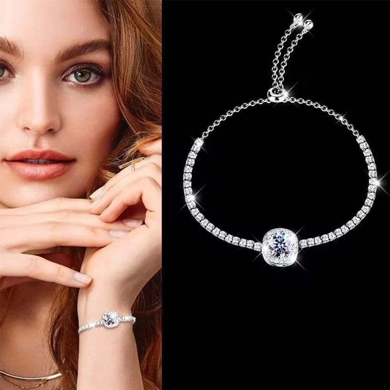 Bracciale in argento 925 con moissanite