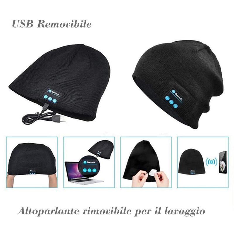 Caldo cappello lavorato a maglia con bluetooth