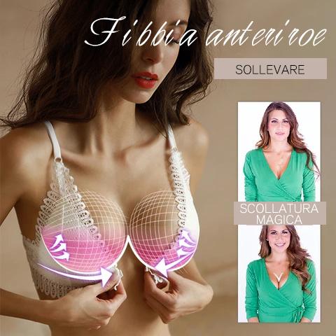 Reggiseno in pizzo con fibbia frontale traspirante