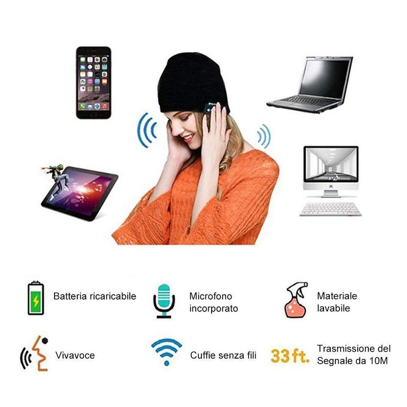 Caldo cappello lavorato a maglia con bluetooth