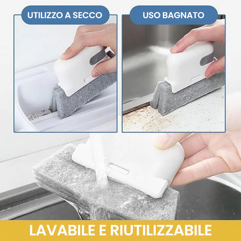 Strumento per la pulizia delle scanalature 2 in 1