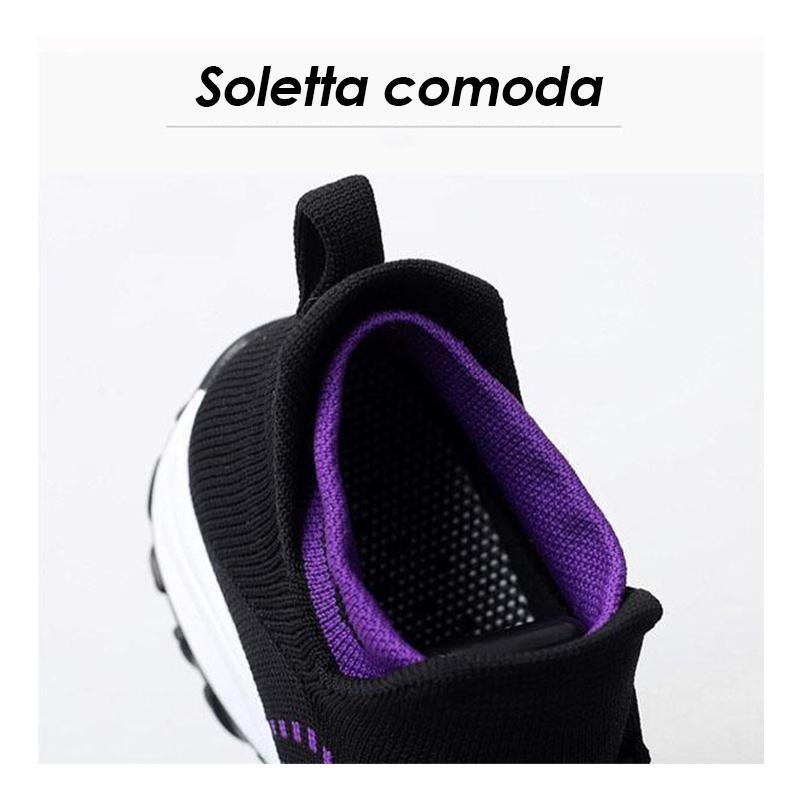 Sneaker super comode con tacco alto e volant