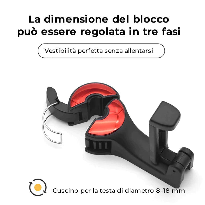 Gancio posteriore per seggiolini auto con supporto per cellulare