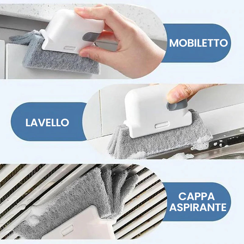 Strumento per la pulizia delle scanalature 2 in 1