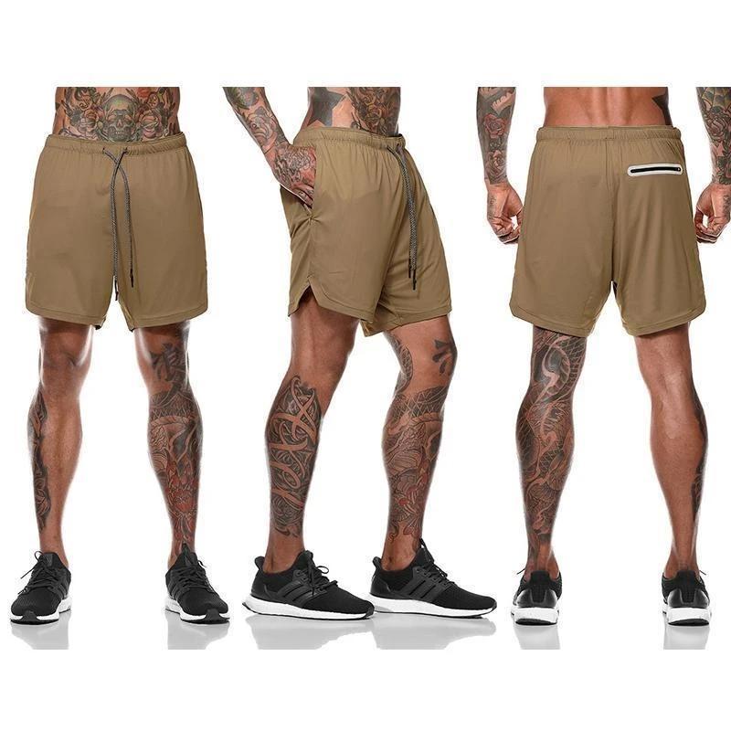 Pantaloncini Sportivi da Uomo 2 in 1 Asciugatura Rapida