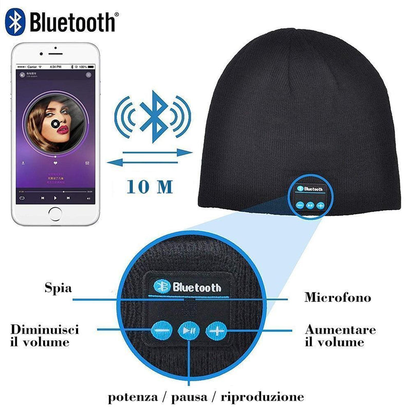 Caldo cappello lavorato a maglia con bluetooth