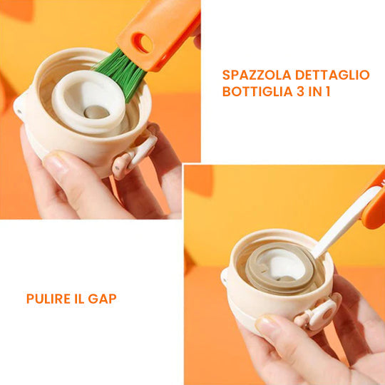 Spazzola per la pulizia del coperchio della tazza 3 in 1