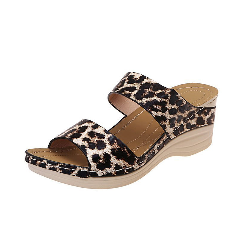 Sandali casual da donna con stampa animalier