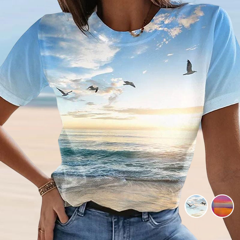 T-shirt Da Donna Stampata In 3D Casual